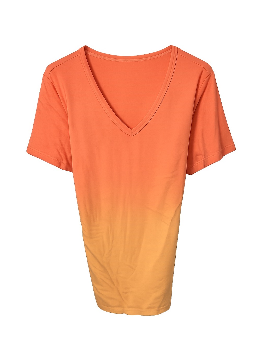 Old Navy Orange-to-Yellow Ombré V-Neck Short Sleeve Tee